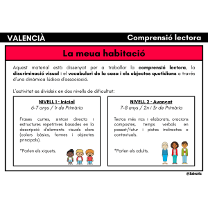 VALENCIÀ - 1.1 La CASA - La meua habitació