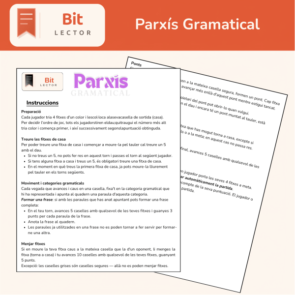 PARXÍS GRAMATICAL — Joc de taula per repassar les categories gramaticals (Cicle Superior i ESO)