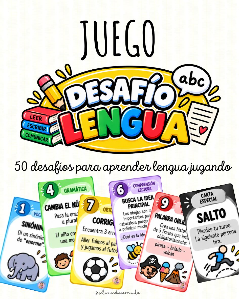 DESAFÍO LENGUA juego para trabajar COMPETENCIA LINGÜÍSTICA