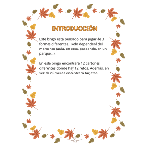 EL BINGO DE YOGA DE OTOÑO