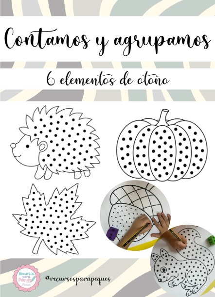 Contamos y agrupamos puntos en elementos de otoño