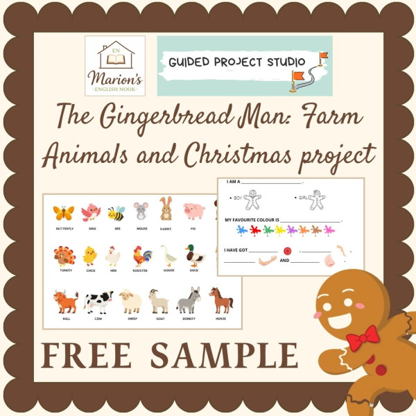 FREE SAMPLE Gingerbread Man (Song, Worksheet) and Farm Animals (Glossary)