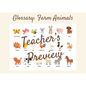 FREE SAMPLE Gingerbread Man (Song, Worksheet) and Farm Animals (Glossary)