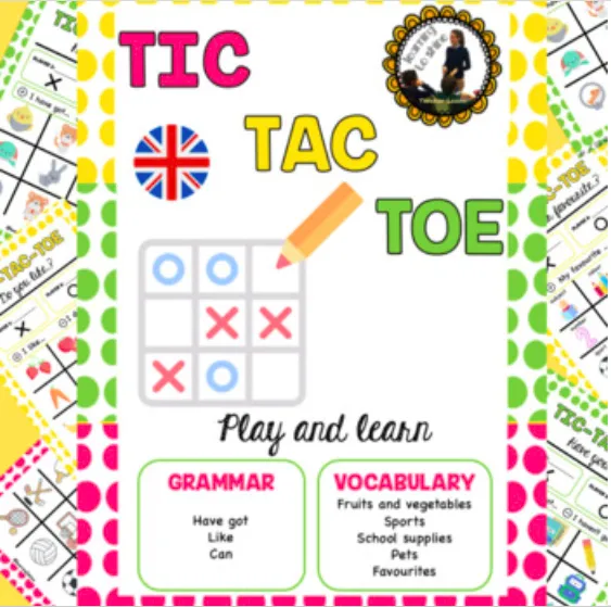 TIC-TAC-TOE: Grammar + vocabulary games