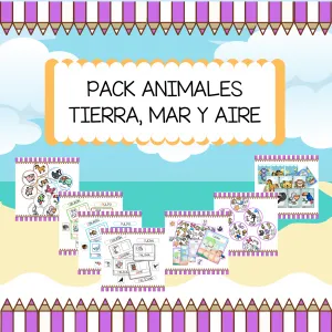 Pack de juegos de animales de tierra, mar y aire.