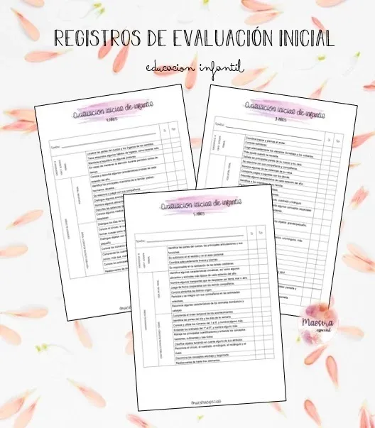 Registros de evaluación. Infantil