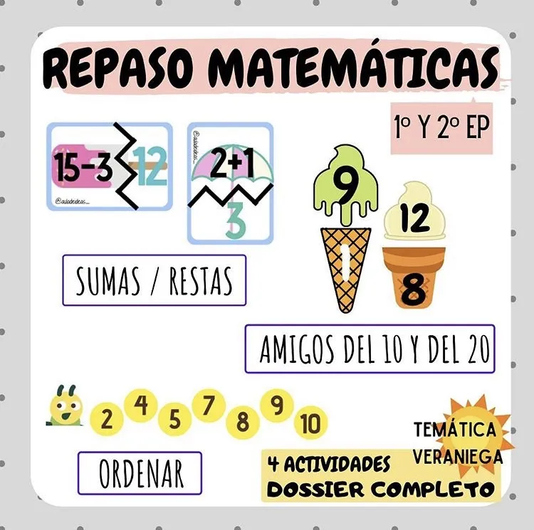 Repaso matemáticas 1º y 2º de E.P.