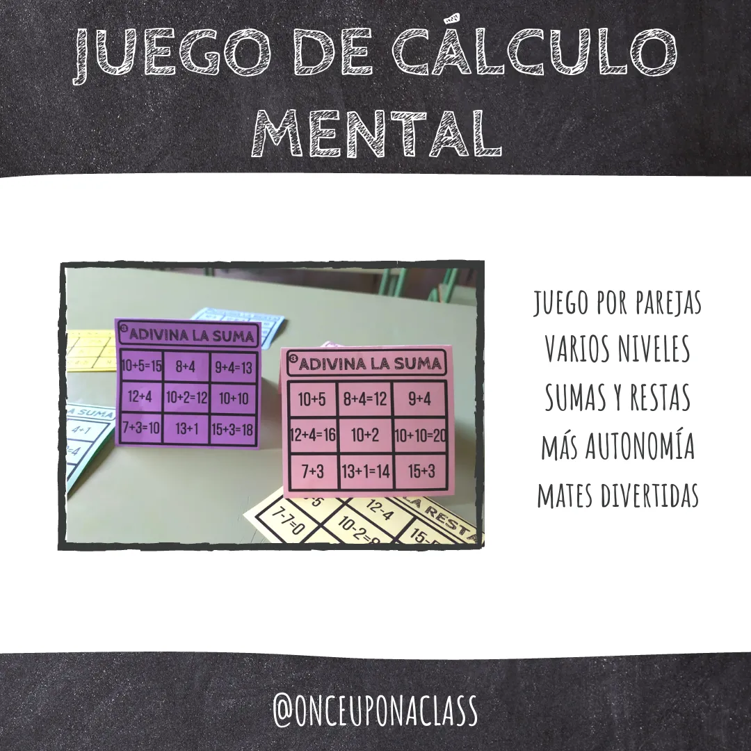 Tableros de juego de cálculo mental