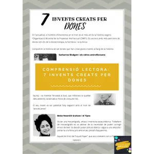 Comprensió lectora: 7 invents creats per dones