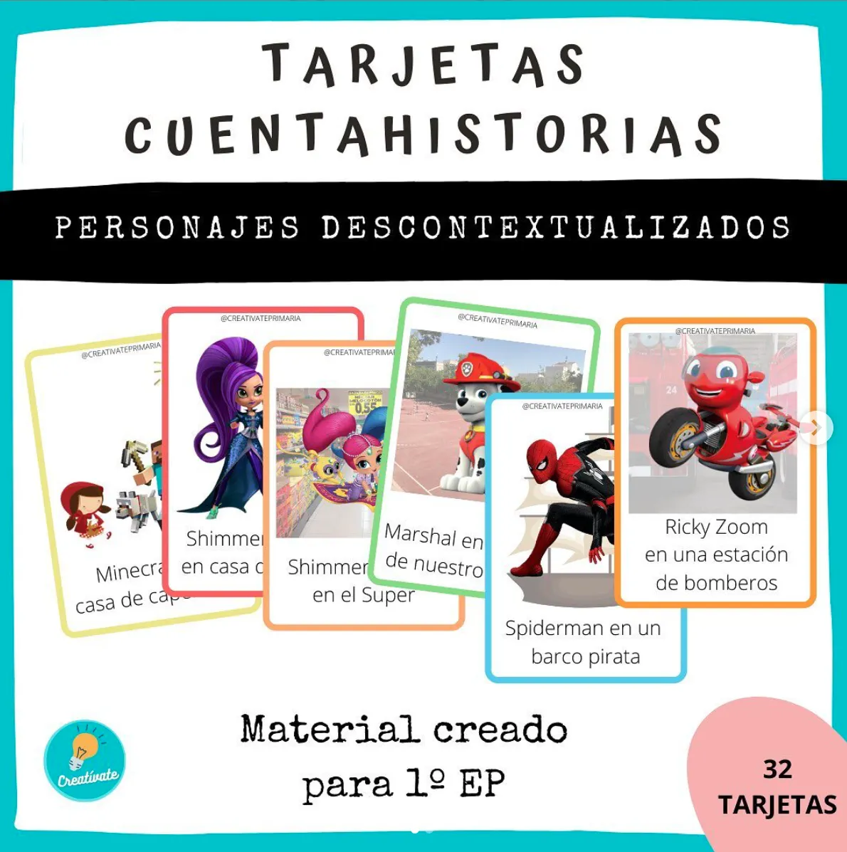 TARJETAS CUENTAHISTORIAS - PERSONAJES DESCONTEXTUALIZADOS