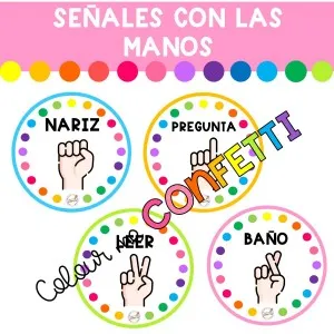 Señales con las manos - Tarjetas