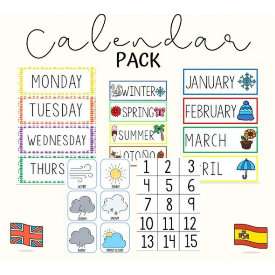 Calendario- Castellano e inglés