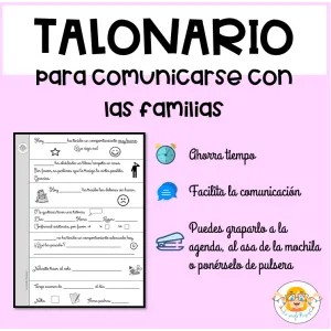 Talonario para comunicarse con las familias rápidamente