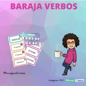 Baraja de verbos con tapete