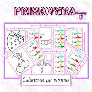 Colorea por números primavera