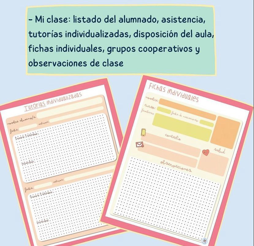 Profes Papel Tijera Cuaderno Docente Imprimible (CAST)