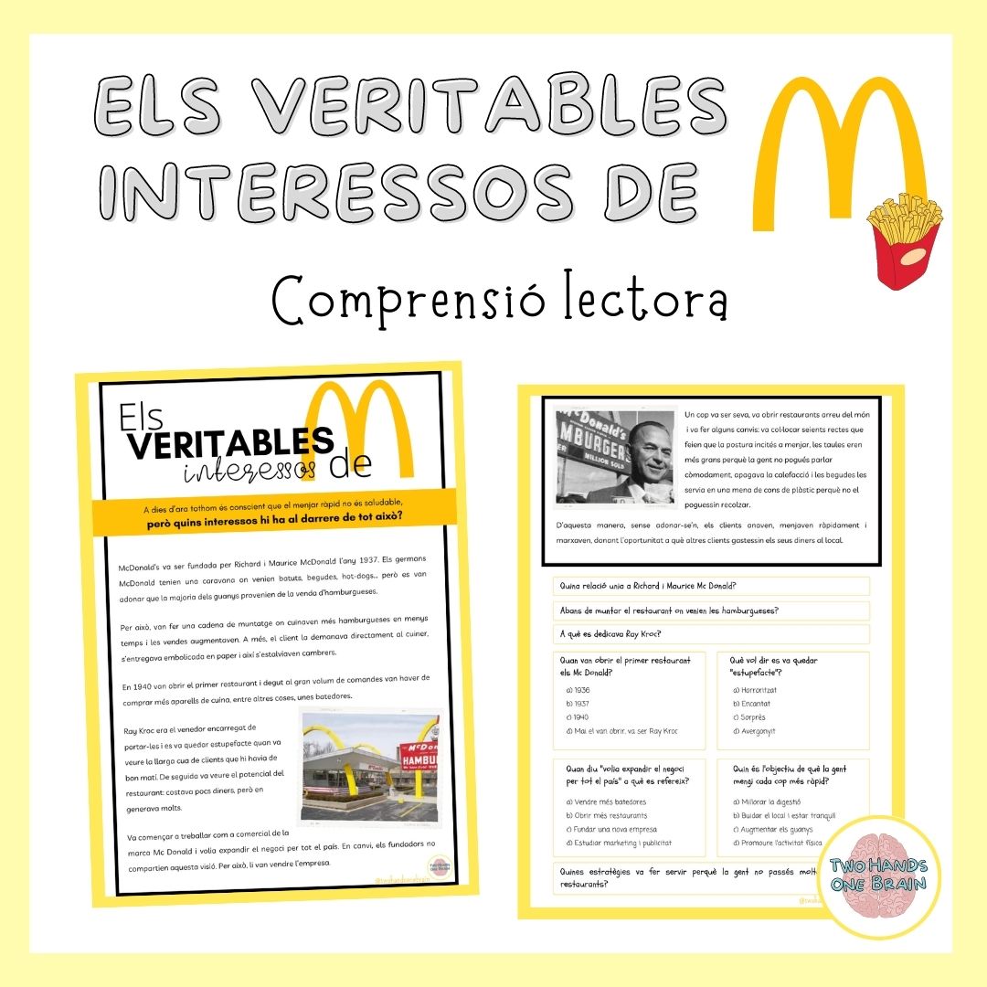 Els veritables interessos de McDonald - Comprensió lectora