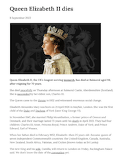 Queen Elisabeth II dies