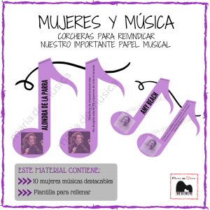 Mujeres y música corcheas