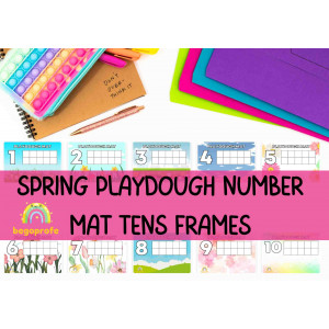 Spring Playdough Number Mat Tens Frames