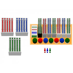 División con probetas (Montessori)