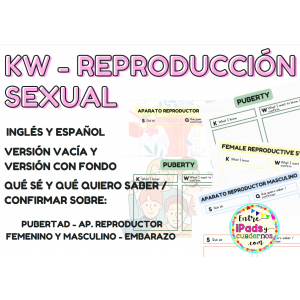 KW REPRODUCCIÓN SEXUAL QUÉ SÉ QUÉ QUIERO CONFIRMAR - ESPAÑOL E INGLES ENTREIPADSYCUADERNOS