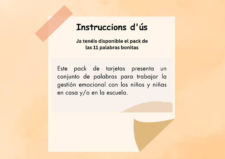 Conjunto de palabras bonitas. Gestión emocional.