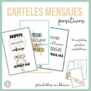 CARTELES mensajes positivos para el aula_Catalán y Castellano