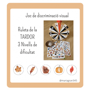 Joc de discriminació visual amb la ruleta de la tardor (3 nivells)