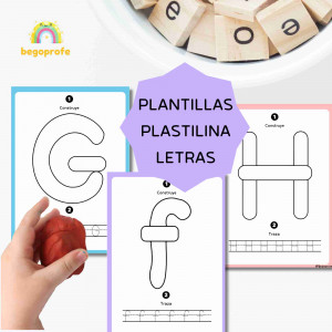 Plantillas letras de plastilina | Letras mayúsculas y minúsculas | Motricidad fina |