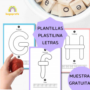 Plantillas letras de plastilina MUESTRA GRATUITA| Letras mayúsculas y minúsculas | Motricidad fina |