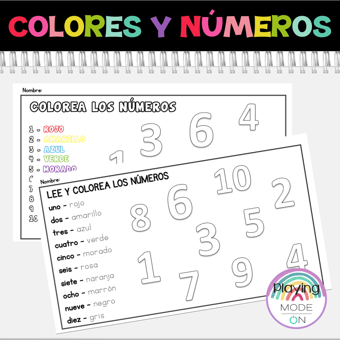 Colorea los números