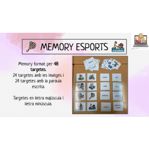 MEMORY ESPORTS. 48 Targetes. Lletra majúscula i lletra minúscula.