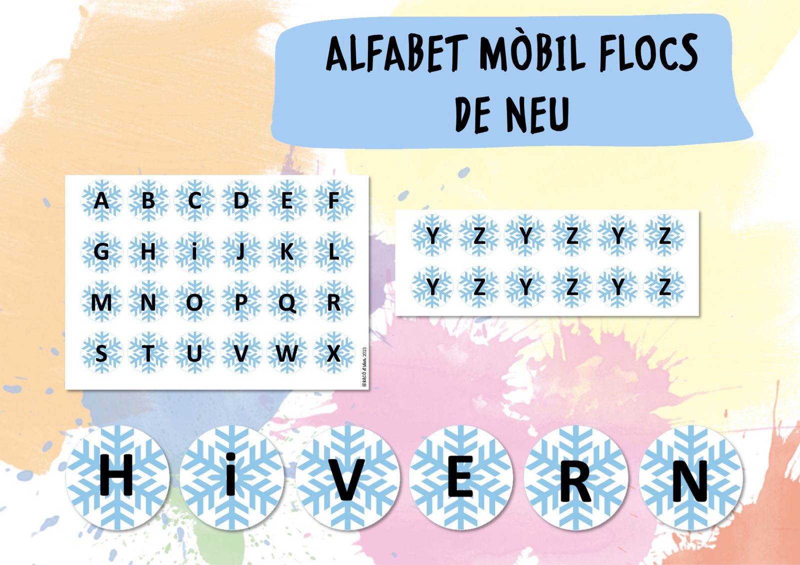 Alfabet mòbil flocs de neu