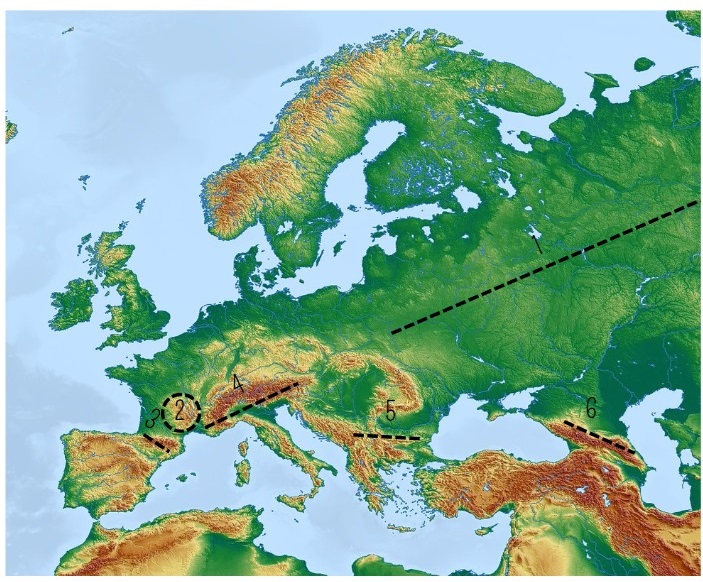 El relleu interior d'Europa