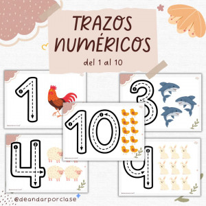 Trazos numéricos del 1 al 10