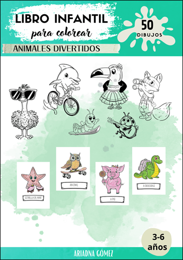 Libro colorear animales divertidos de todo el mundo