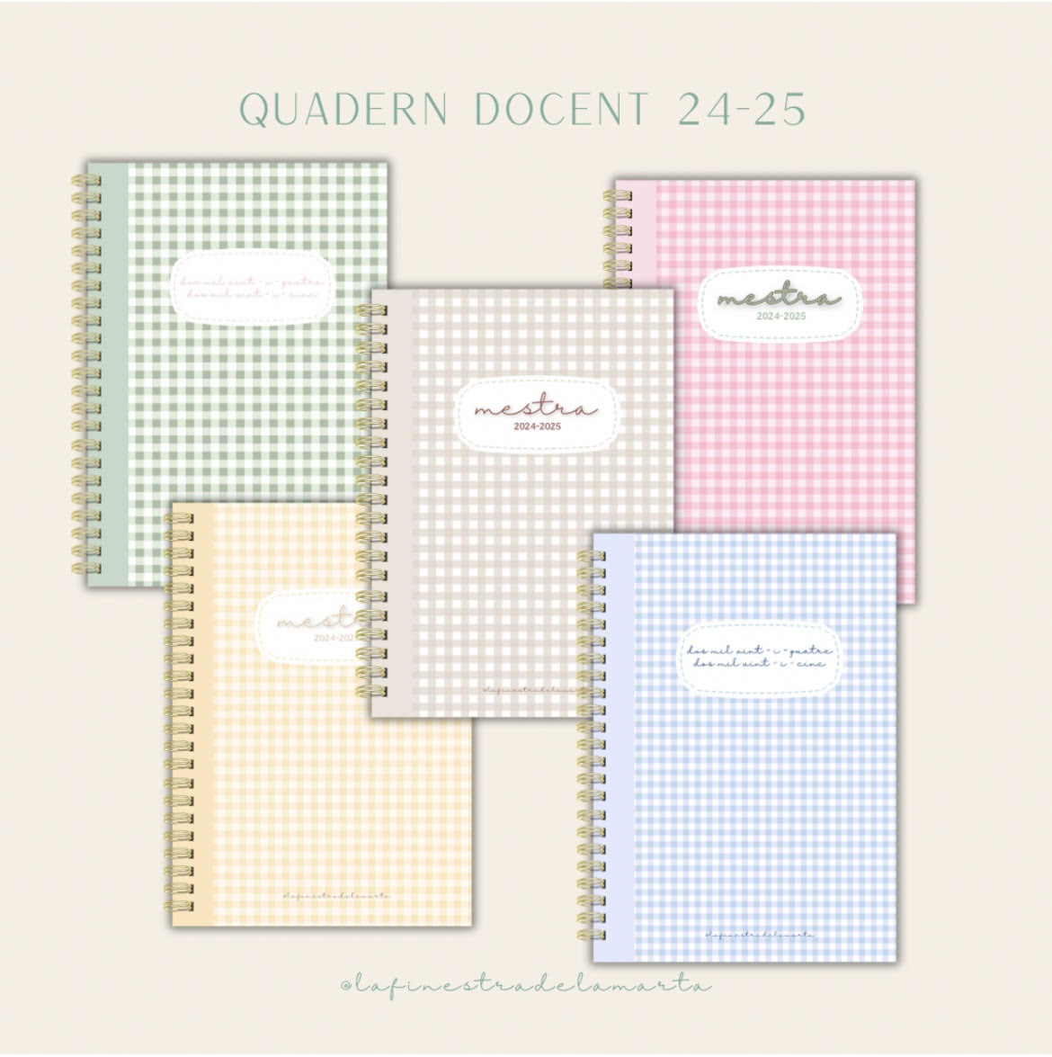 QUADERN DOCENT 24-25 VICHY BEIGE