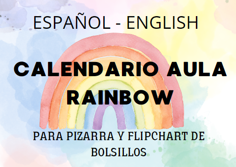 Calendario aula Rainbow español-inglés