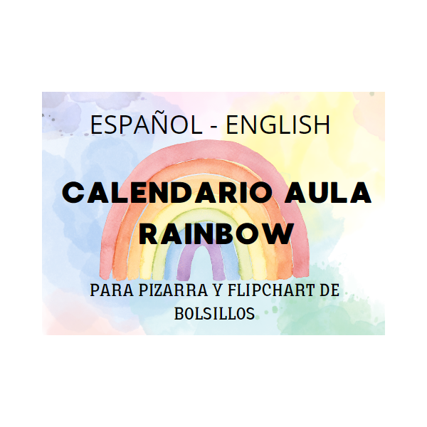 Calendario aula Rainbow español-inglés