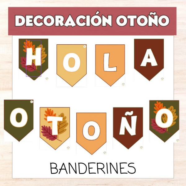 Decoración para el aula banderines de otoño gratis