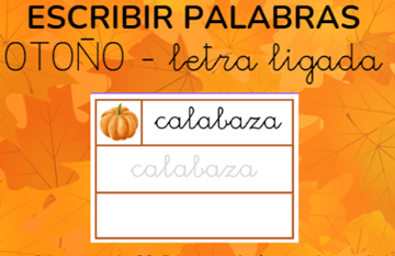 Escribir palabras OTOÑO - letra ligada