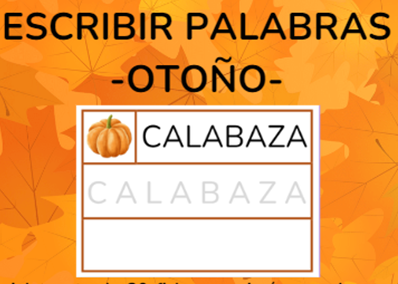 Escribir palabras OTOÑO