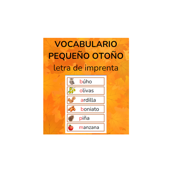 Vocabulario pequeño OTOÑO imprenta