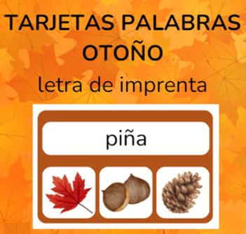 Tarjetas palabras otoño - imprenta