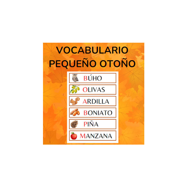 Vocabulario OTOÑO pequeño