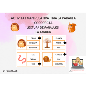 LA TARDOR. TRIA LA PARAULA CORRECTA. ACTIVITAT TARDOR. LECTURA DE PARAULES. VOCABULARI LA TARDOR.