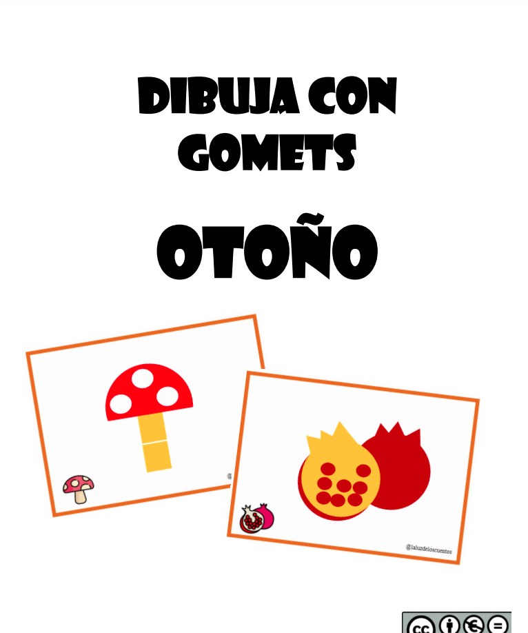 Dibuja con gomets - otoño