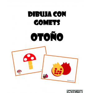 Dibuja con gomets - otoño