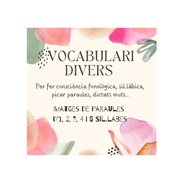 Vocabulari divers per consciència fonològica, sil.làbica...(català)